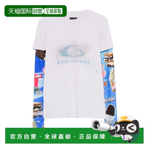 1h可退 香港直邮Balenciaga 双层袖T恤 809262TTVN7长袖