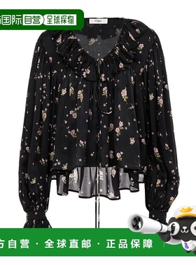 香港直邮Chloe 褶皱荷叶边长款上衣 CH25AHT27481