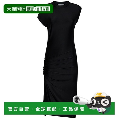 香港直邮Rabanne 女士 Paco 圓領垂墜中長洋裝 23AJRO007VI0267