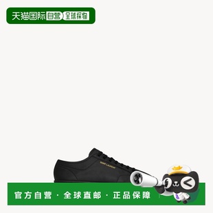 黑色小牛皮低帮系带运动鞋 自营欧洲直邮YSL圣罗兰 GYM系列男士