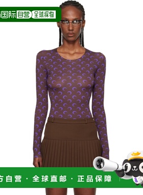 1h可退 香港直邮Marine Serre 女士 棕色 & 紫色 Moon Printed Je