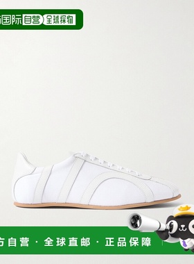 香港直邮TOTÊME 女士 皮革边棉质帆布运动鞋 253WAS0233FB0402WHI