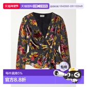 香港直邮RIXO 女士 Evelyn 1h可退 精饰印花德沃尔天鹅绒裹式 上衣