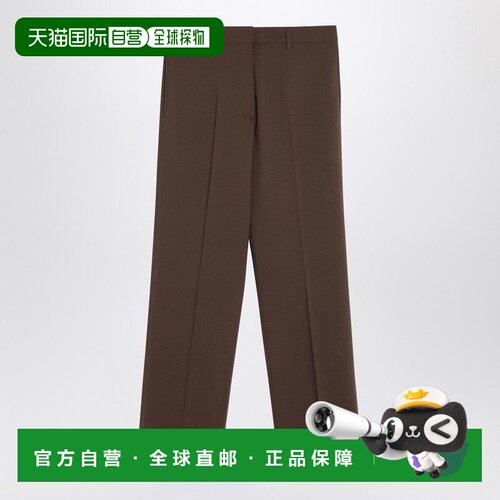 1h可退 香港直邮Miu Miu 缪缪 女士 棕色羊毛裤子 MP1897OOO17L4