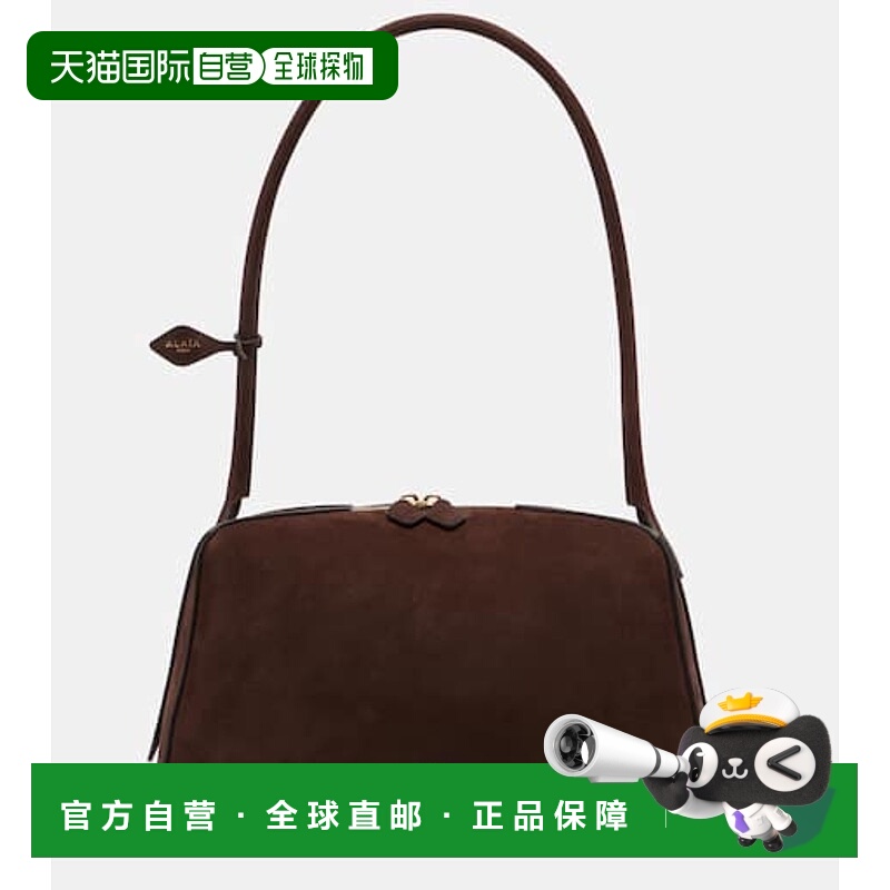 香港直邮alaia 女士 横款皮革肩包 brown棕色 舒适时尚