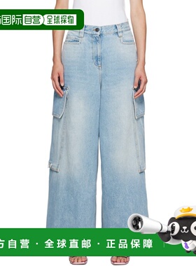 1h可退 香港直邮Palm Angels 棕榈天使 女士 蓝色 Wide-Leg 牛仔