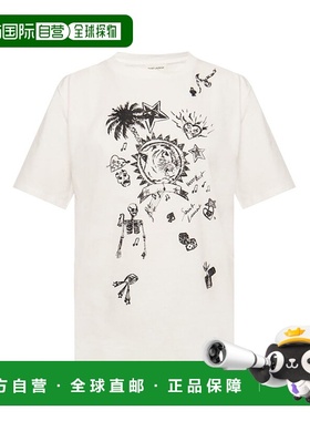 香港直邮Saint Laurent 绣花T恤 614043YBSB2