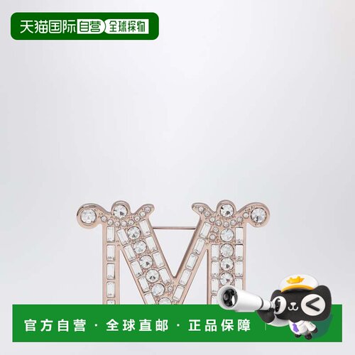 香港直邮MaxMara 麦斯玛拉 女士 交织图案细水晶胸针(metal,) BAT
