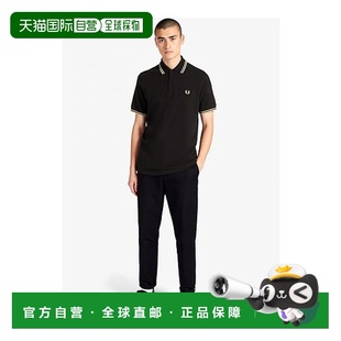 POLO衫 香港直发FRED 黑色徽标短袖 派瑞男士 M12157 PERRY佛莱德