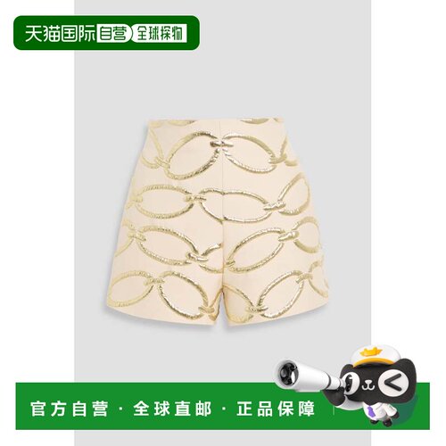 香港直邮valentino 华伦天奴 女士 Chain-Motif 羊毛混纺泡泡纱短