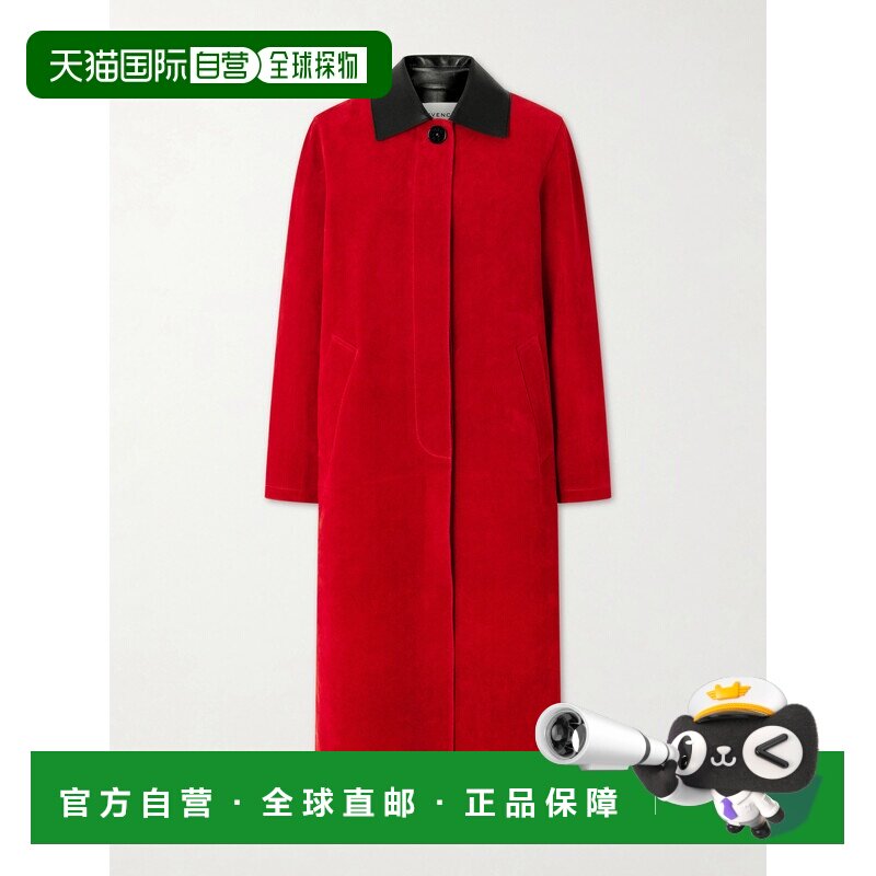 1h可退 美国直邮Givenchy 纪梵希 女士 皮革边绒面革大衣 BWC0F56