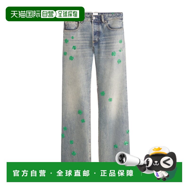 1h可退 香港直邮Dior 喇叭形刺绣牛仔裤 622P80X3215直筒裤