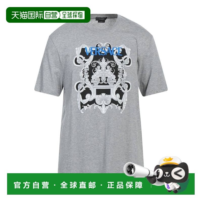 香港直邮versace 范思哲 男士 T恤 grey灰色 舒适时尚