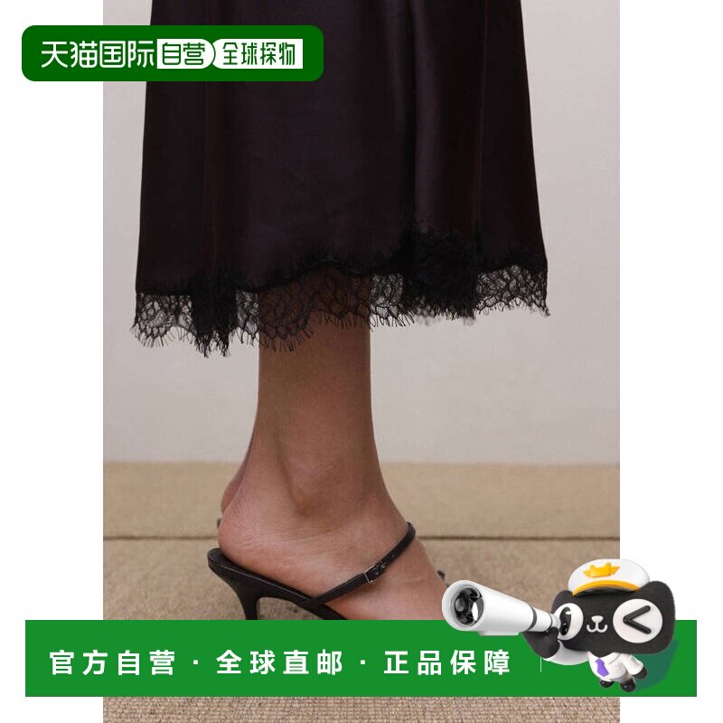 自营欧洲直邮MANGO 女士巧克力色绵羊皮细带高跟搭扣细高跟凉鞋图片