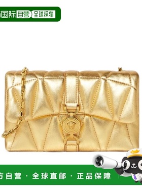 香港直邮Versace KLEIO金属质感绗缝迷你单肩包 10177401A14365