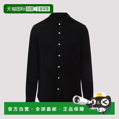 1h可退 香港直邮RICK OWENS 男士衬衫 RU02E1744LCS09 AW2025 黑