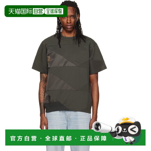 香港直邮Sacai 男士 sacai 卡其色 A.P.C. 联名 Quilts T恤 26041
