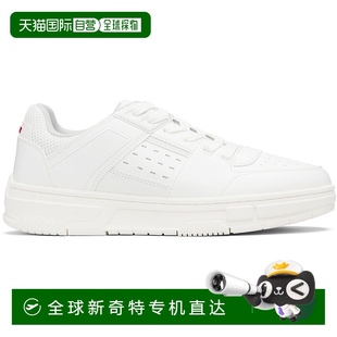 香港直郵HUGO Leather 白色 Faux 男士 Mesh 1h可退 Trims 雨果
