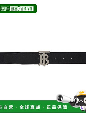 香港直邮Burberry 巴宝莉 男士 黑色 & 黄褐色 TB 双面腰带 80432