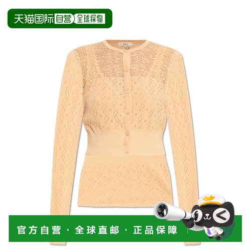 香港直邮CHLOÉ 女士针织衫 CH25AMX0361181G AW2025 橙色 Cardiga
