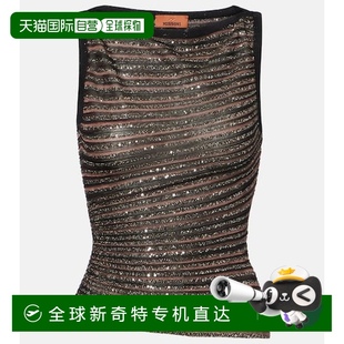 香港直邮MISSONI 女士 1h可退 米索尼 舒适 不对称上衣 brown棕色