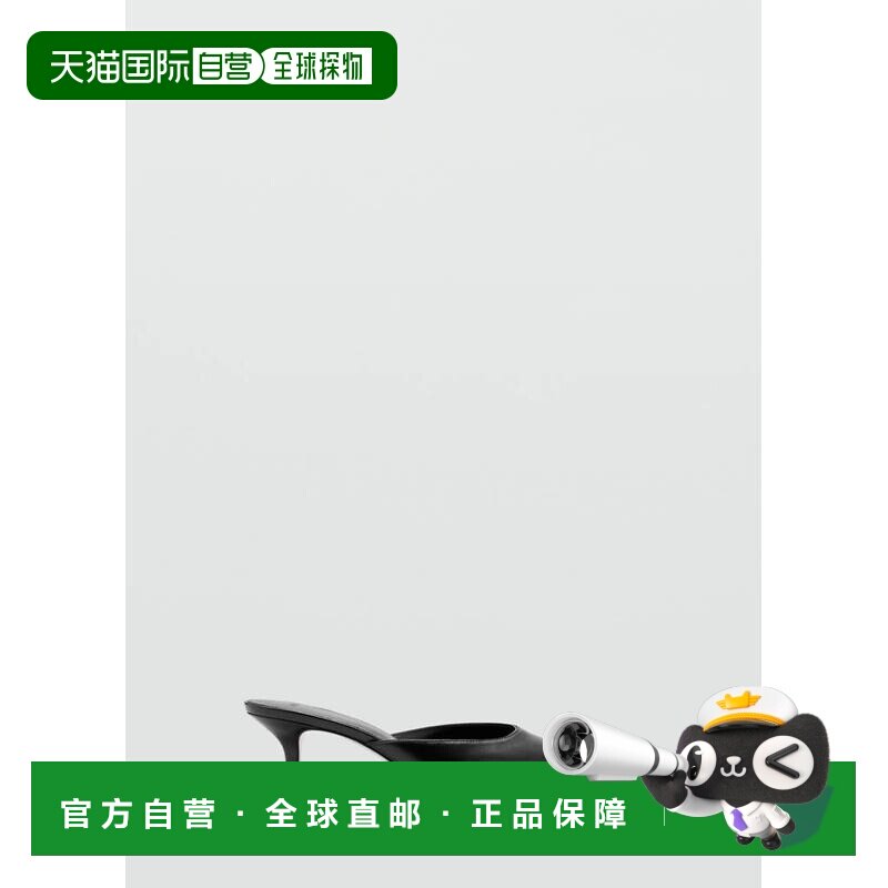自营欧洲直邮MANGO 女士黑色牛皮小猫跟尖头高跟鞋单鞋细高跟图片