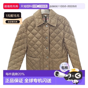 自营欧洲直邮BURBERRY博柏利女士贴袋按扣开襟舒适日常棉服