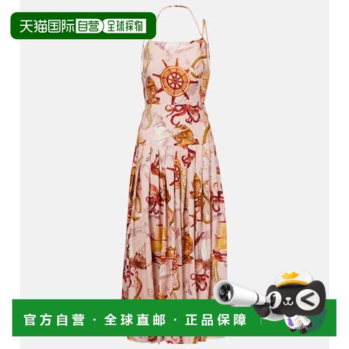香港直邮FARM RIO 女士 Wonder 水手式中长连衣裙性感亚麻混纺