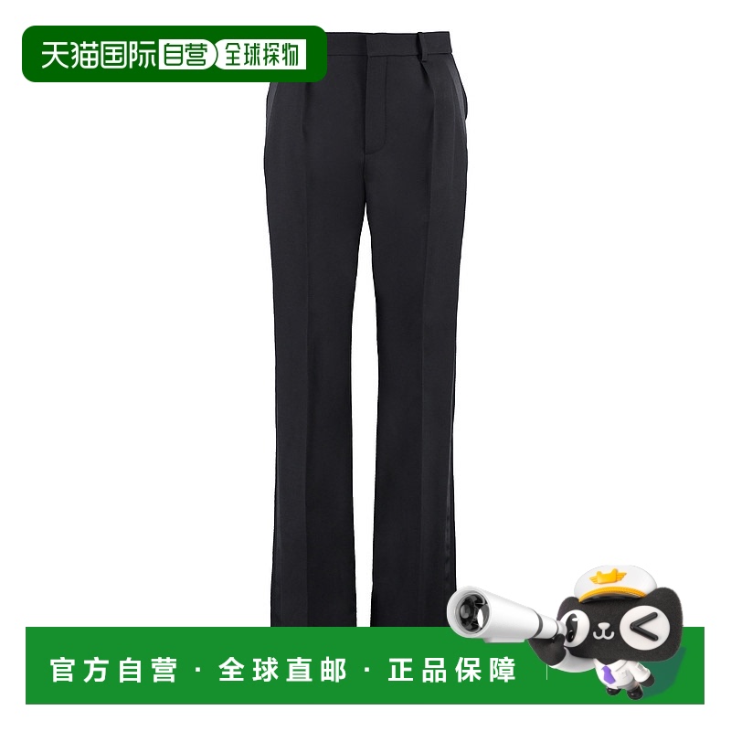 1h可退 香港直邮Saint Laurent 圣罗兰 女士 徽标正装裤 718838Y5