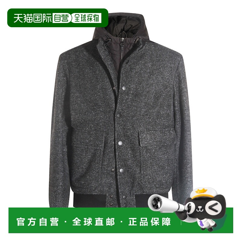 1h可退 香港直邮Canali 康钠丽 男士 灰色羊毛混纺休闲夹克 O4100