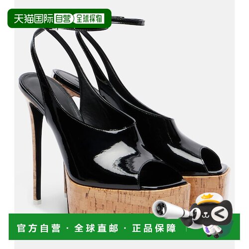 香港直邮The Attico 女士 Ornella 漆皮防水台高跟鞋露跟浅口鞋