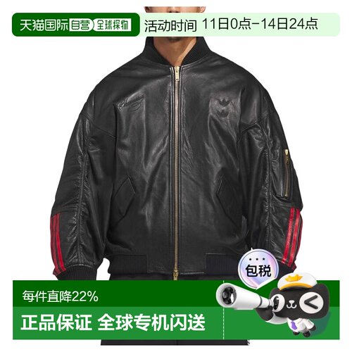 香港直邮adidas × Willy Chavarria联名LEA BOMBER长袖皮夹克