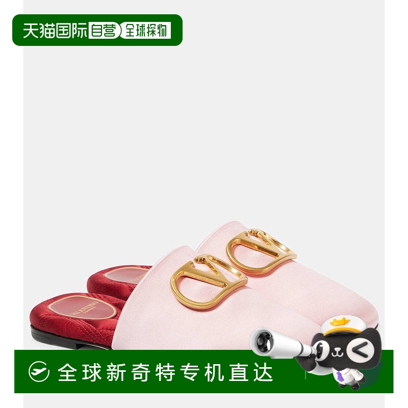 1h可退 香港直邮Valentino 华伦天奴 女士 VLogo 标志绸缎凉拖