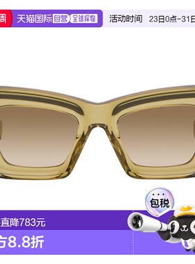 1h可退 香港直邮LOEWE 罗意威 女士 绿色 Beveled Cat-Eye 太阳镜