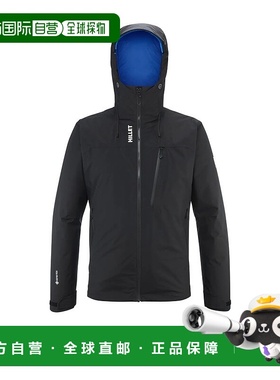 自营欧洲直邮Millet觅乐 Seneca系列男士黑色尼龙连帽外套冲锋衣