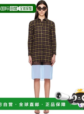 1h可退 香港直邮Coperni 女士 棕色 & 蓝色叠层连衣裙 COPCH72F10