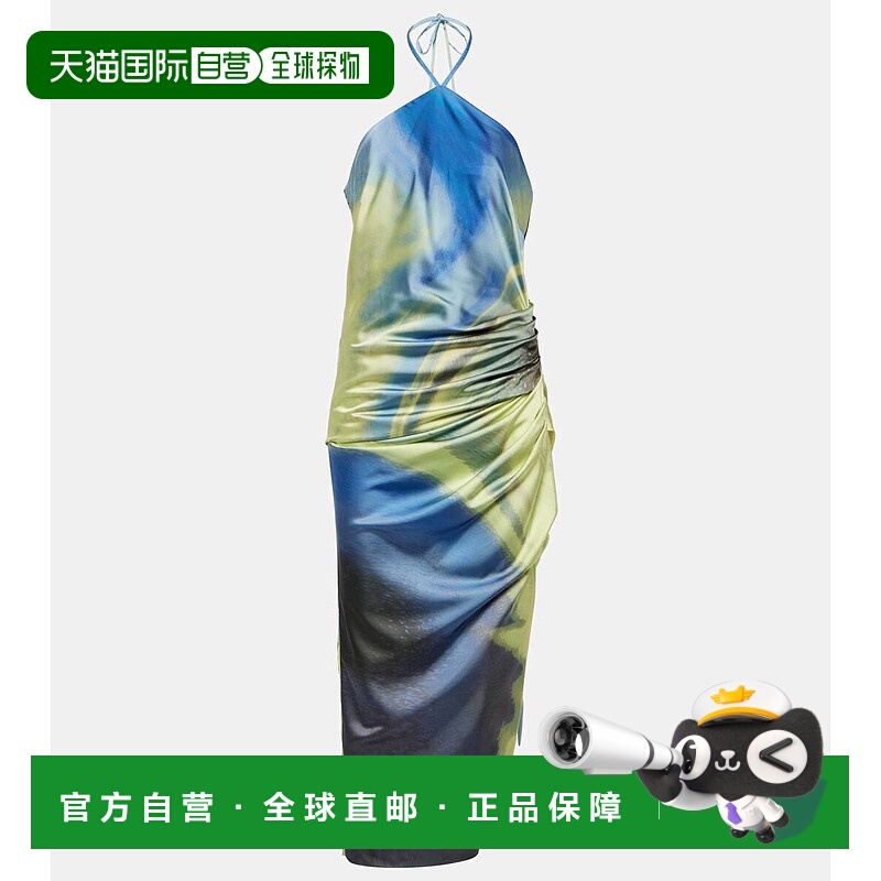 1h可退 香港直邮Simkhai 女士 Hansel 印花挂脖中长连衣裙 001397