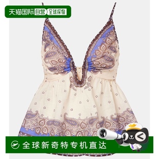 深V收腰苎麻上衣新款 1h可退 Maxine 香港直邮ZIMMERMANN 女士