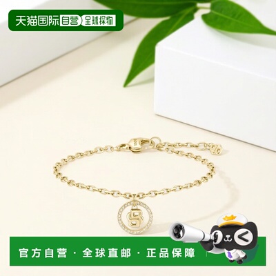 自营欧洲直邮HUGO BOSS雨果  Divine女士金色不锈钢monogram吊坠