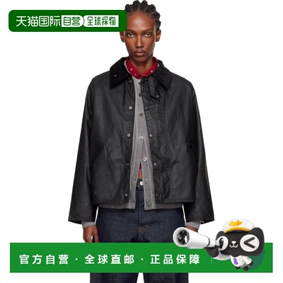 1h可退 香港直邮barbour 巴伯尔 男士 黑色 Transport Waxed 夹克