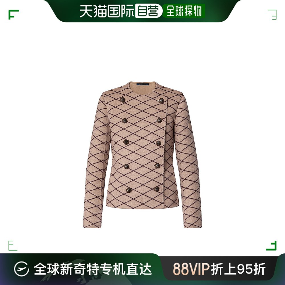 欧洲直邮LOUIS VUITTON(路易威登) 女士MALLETAGE 提花双排扣夹克