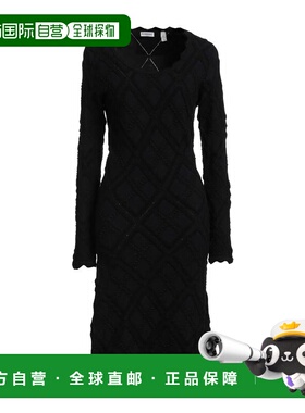 1h可退 香港直邮Burberry 巴宝莉 女士 中长连衣裙 black黑色 舒