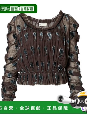 1h可退 香港直邮Tory Burch 褶皱罩衫 176414