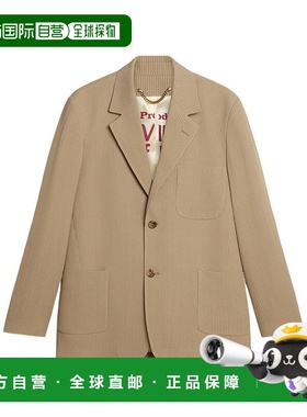 香港直邮Golden Goose Deluxe Brand 细条纹单粒扣夹克 GMP01826.