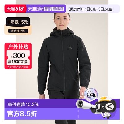 欧洲直邮arc'teryx始祖鸟 Atom 女士轻保暖连帽夹克羽绒服外套