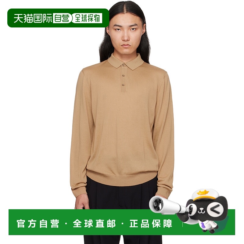 1h可退 香港直邮BOSS 波士 男士 黄褐色 Long-Sleeved Virgin Woo