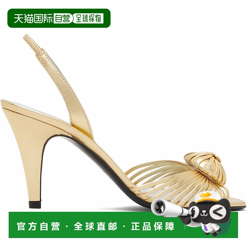 香港直邮valentino 华伦天奴 女士 金色 Slingback Metallic Wove