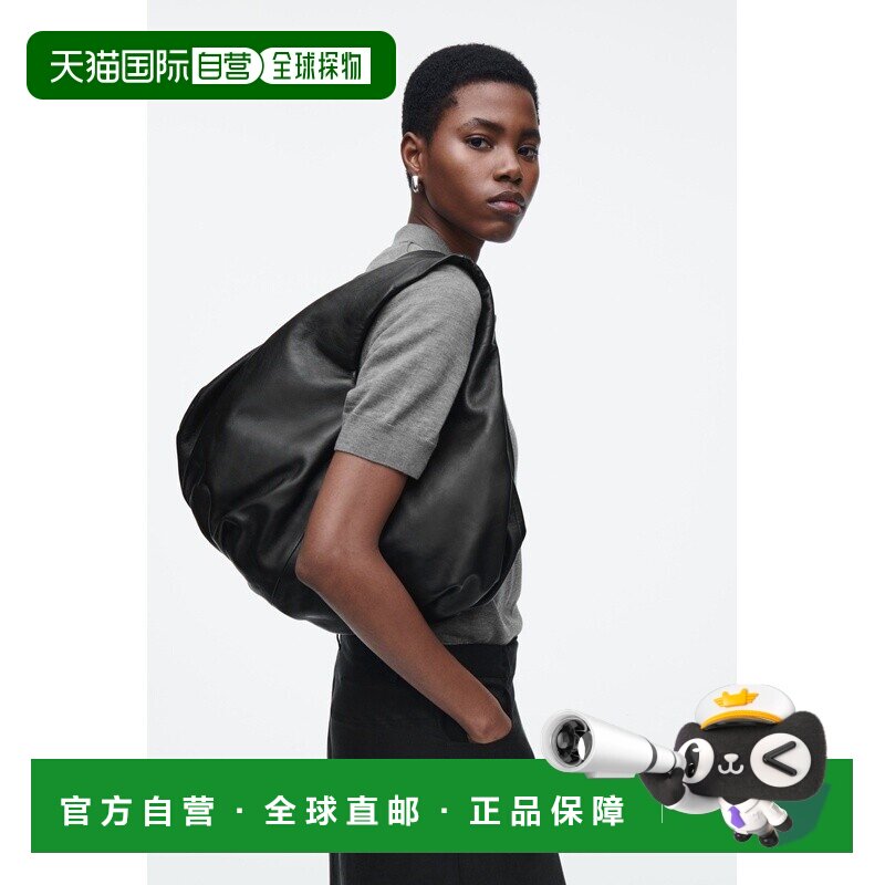 自营欧洲直邮COS 女士黑色皮革托特包手提包单肩包新款