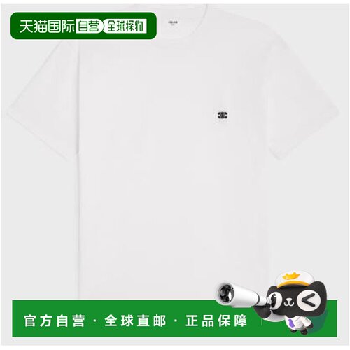 1h可退 香港直邮CELINE 男士T恤 2X04I671Q01OB CO 白色 圆领短袖