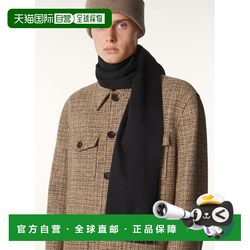自营欧洲直邮Loro Piana 男士羊绒黑色围巾配饰